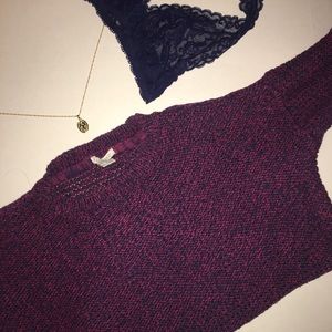 navy and pink sweater